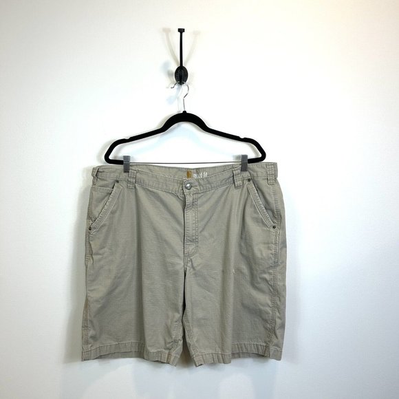 🛑 Carhartt Size 42 100240 - Tacoma Ripstop Short - 10 Inch Beige Relaxed Fit - Picture 2 of 9